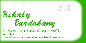 mihaly burdohany business card